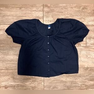 Women's Old Navy Dark Blue Button-Up Top
